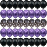 Triogift 40/20pcs Purple Black Halloween Balloons Birthday Party wedding Decoration baby shower Latex  metallic globos