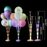 Triogift LED Ballon Stand Column with Glow Lights String with Wedding Home Decoration Adult Birthday Party Decor Kids Balloon Gift Globos