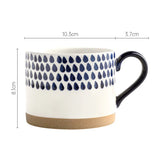 Triogift  -  Hand-painted Ceramic Coffee Cups Beer Tea Mug Mug Nordic Wind Mug Large Breakfast Blue Milk Coffee Cup Glass Drinkware