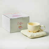 Triogift  -  Ceramic Mugs Coffee Cups Drinkware Mug for Tea Large Saucer Set Creative Christmas Gift Box Set Couple cups