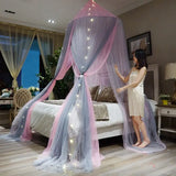 Triogift Household Breathable Hanging Dome Mosquito Net Romantic Canopy Bed Valance Fringe Lace Tent Dream Room Decoration Mosquito Net