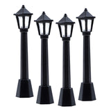 Triogift 4pcs Street Post Lights Model Railway Train Lamp Post Lights Miniature Village Pathway Lantern Post for DIY Dollhouse