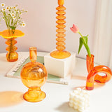 Triogift Color Glass Twisted Candlestick Holder