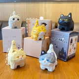 Triogift Cute Cat Resin Desk Model Decorations Creative Meow Animal Figurines Living Room Home Decor Kawaii Kid Toys Friend Gifts Pendant