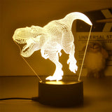 Triogift New 3D Lamp Dinosaur Night Light Kids LED Dino Lamp Lovely USB Acrylic Glasses Table Nightlight for Children Lamp Bedroom Decor