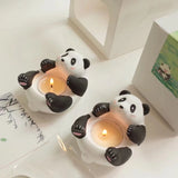 Triogift  Cartoon Lovely Giant Panda Scented Magnetic Strip Candlestick Tea Wax Candlestick Decoration Candle Valentine's Day Gift