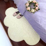 Triogift Cloud Shaped Bedside Carpet Soft Plush Bedroom Rugs Non Slip Floor Mat for Living Room Nursery Baby Play Mat Home Decorative Rug