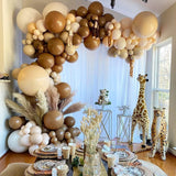 Triogift Brown White Sand Balloons Garland Arch Kit Kids Birthday Party Balloon Baby Shower Decor Wedding Anniversary Decoration Supplies