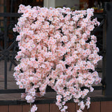 Triogift  180Cm Artificial Flowers Sakura Vine Wedding Supplies Outdoor Garden Rose Arch Home Decor Wall Hanging Fake Flower Decoration