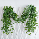 Triogift 2.1m Artificial Plant Vine Green Ivy Leaf Garland Silk Wall Hanging Vine Home Garden Decoration Wedding Party DIY Garland Leaves