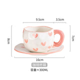 Triogift  -  1set 300ml Middle East Style Coffee Tea Cup with Plate Ceramics Milk Mugs Porcelain Coffee Cups Tableware Cups Mother's Day Gift