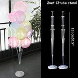 Triogift 2set 132cm Birthday Balloons Air Balls Stand Balloon Holder Column Birthday Party Decor Kids Adult Holder Ballons Accessories