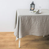 Triogift  Natural Fabric Tablecloth,100% Pure Linen Solid Color Table Cover,for Kitchen Dining Room Party Holiday Tabletop Decoration