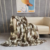 Triogift  Geometric jacquard Faux Fur winter Blanket Plush bed cover sofa blankets bed plaid sofa cover for home christmas decorations