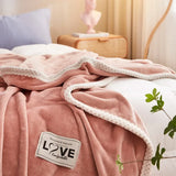 Triogift  New Milk Velvet Autumn Winter Blanket for Bed Thick Flannel Weighted Blankets Soft Comfortable Warm Plush Blankets for Bed Sofa