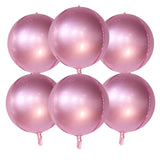 Triogift 6pcs 22 Inch 4D Foil Helium Balloons Metallic Shiny Air Globos Wedding Birthday Party Baby Shower Decoration Kids Toy Supplies