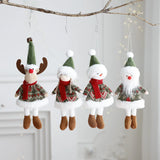 Triogift Christmas Decoration Fabric Doll Small Figurine Pendant Plush Elk Santa Claus Snowman Christmas Tree Decorations