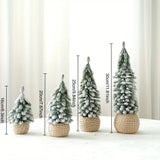 Triogift Mini Christmas Tree Artificial Small Snow Pine Xmas Tree Decorations New Year Party Ornaments Gifts Home Table Decor