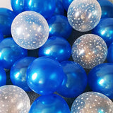 Triogift 12pcs Ink Blue Latex Balloon Set Star Clear Pink Gold Helium Balloons Wedding Decoration Baby Shower Birthday Party Supplies