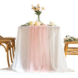 Triogift  Pearl Yarn Table Path Wedding Decoration Tulle Tablecloth Party Rectangular Table Runner Background Ornament Dining Accessories