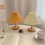 Triogift  Nordic Pleated Table Lamp 1 DIY Foldable 5V USB 220V Art Atmosphere Bedroom Bedside Night Light Home Decorate