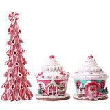 Triogift Christmas Luminous Castle Christmas Tree Decoration Ornaments Soft Clay Cute Macaron Accessories Xmas Holiday Supplies