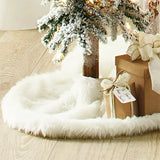 Triogift  Christmas Tree Skirts 78/90/122cm White Plush Mat Navidad Plush Skirt Xmas Tree Base Mat Ornament New Year Christmas Home Decor