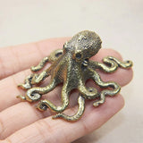 Triogift Brass Octopus Mini Figurine