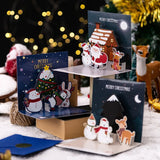 Triogift 3D Pop UP Santa Cards Folding Merry Christmas Greeting Cards Xmas Gift for New Year Blessing Postcard Thank You Cards Decoration