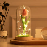 Triogift  9/13/16Pcs Artificial Tulip Flower Night Light DIY Bedside Lamp LED Night Lamp Bedroom Decor Battery/USB Operated Tulip Flowers