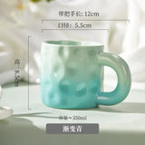 Triogift  -  1pc 350ml Original French Style Mug Ceramic Cup Household Dopamine Couple Water Cup Girl Office Coffee Mug Summer Drinkware