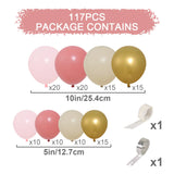 Triogift Retro Pink Pastel Macaron Balloons Garland Arch Kit Wedding Birthday Party Decoration Girls Baby Shower Rose Gold Ballon Chain