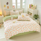 Triogift  Bedding Set Duvet Set Hot Sale Fragmented Flower French Style NEW Queen King Size Soft Comforter Sets 4pcs sheet Set