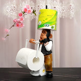 Triogift  Creative Toilet Paper Holder Statue Funny Decorative Resin Figure Monkey Tissue Stand Rack Sculpture Living Room Bathroom Decor