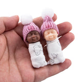 Triogift  Simulation Baby Newborn Pvc Ornament Handle Toy  Finger Doll Real Clothes Random