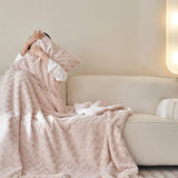 Triogift  Luxury faux fur winter blanket room decor 3D rose Home bed linen plush sofa blankets Microfiber bedding Plaid quilt Duvet cover