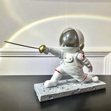 Triogift  Creative Astronaut Fencing Model Small Ornament Home Living Room Entrance Children's Room Decoration Gift Hand-made