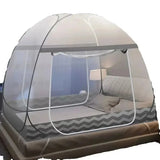 Triogift Simple Pure Color Yurt Mosquito Net Large Space Bedroom Double Bed Mosquito Net Dormitory Installation-free 2-doors Mosquito Net