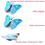 Triogift  12pcs/set 3D Double-layer Butterfly Wall Stickers with Magnet PVC Butterflies Refrigerator Stickers Home Wedding Christmas Decor