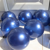 Triogift 20pcs 5/10/12inch Luminous Blue Latex Balloons Dark Blue Helium Air Balloon Birthday Wedding Decoration Party Balloon Supplies