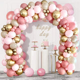 Triogift Retro Pink Pastel Macaron Balloons Garland Arch Kit Wedding Birthday Party Decoration Girls Baby Shower Rose Gold Ballon Chain