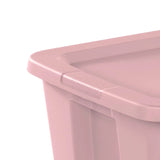 Triogift Sterilite 18 Gallon Tote Box Plastic, Blush Pink, Set of 8