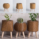 Triogift Rattan Basket Flower Pot