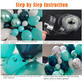 Triogift  Tiffany Dark Teal Balloon Garland Arch Kit Baby Shower Boys 1st Birthday Wedding Balloon Wall Party Backdrop Decoration