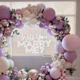 Triogift Purple Balloon Arch White Sand Metal Light Purple Pastel Pale Pinkish Purple Balloon Garland for Wedding Birtday Decoratio