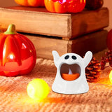 Triogift 2024 New Halloween Ghost Lamp With LED Flameless Candles Decorative Halloween Party Ghosts Horror Atmosphere Props Decoration