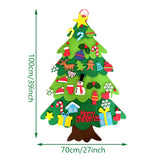 Triogift  Felt DIY Xmas Tree Christmas Tree Gift with Fairy String Lights Detachable Ornaments Wall Hanging Xmas Decorations Accessories