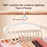 Triogift Rotating Folding Clothes Hanger Closet Organizer Multi-port Clothing Drying Rack Foldable Plastic Scarf 11-hole Storage Hangers