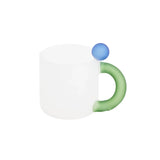 Triogift  -  Colored handle Glass Cup Coffee Mug High Borosilicate Glass Heat Resistant Water Mug Creative Office Tea Cup