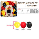 Triogift 90 Pcs 10 Inch Latex Balloon Arch Kit Red,black,yellow Party Decoration Balloons,used to Decorate Birthday Parties,summer Themed